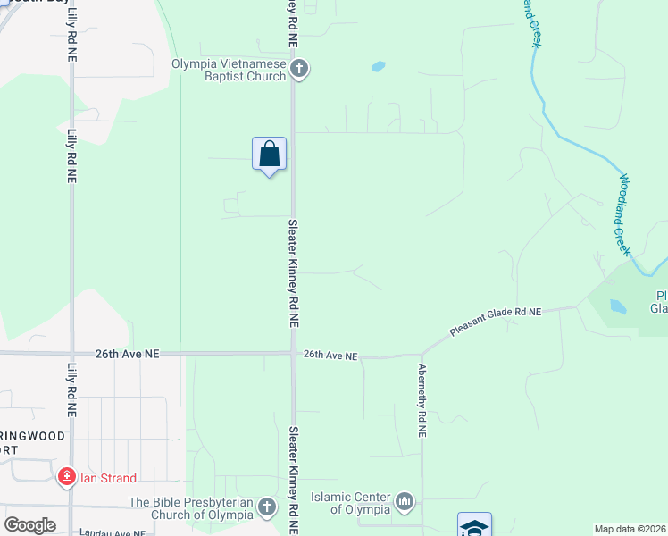 map of restaurants, bars, coffee shops, grocery stores, and more near 2811 Sleater Kinney Road Northeast in Olympia