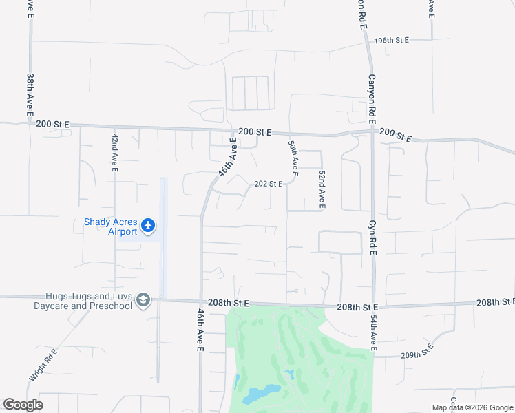 map of restaurants, bars, coffee shops, grocery stores, and more near 20315 48th Avenue East in Spanaway