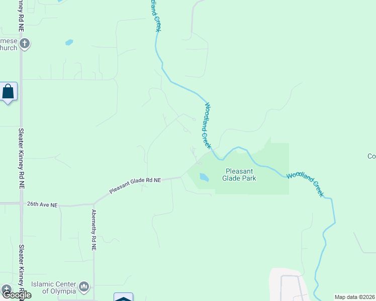 map of restaurants, bars, coffee shops, grocery stores, and more near 5004 Pleasant Glade Road Northeast in Olympia