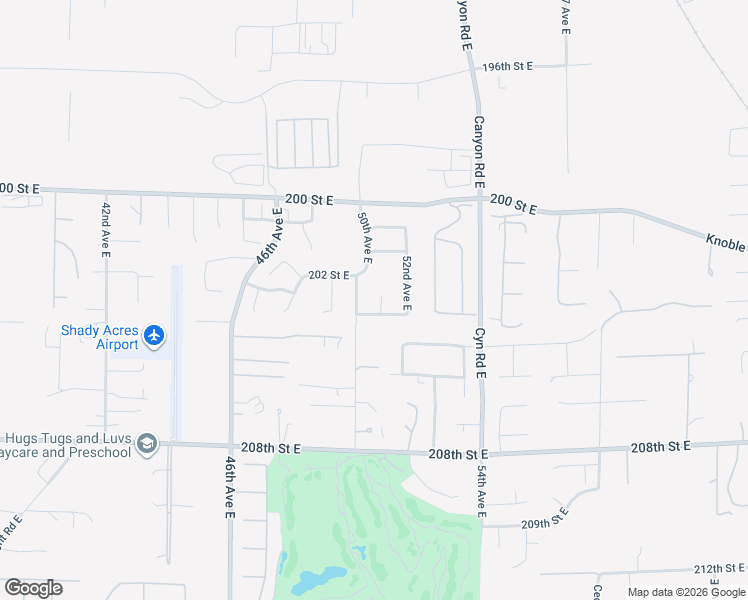 map of restaurants, bars, coffee shops, grocery stores, and more near 20318 51st Avenue East in Spanaway