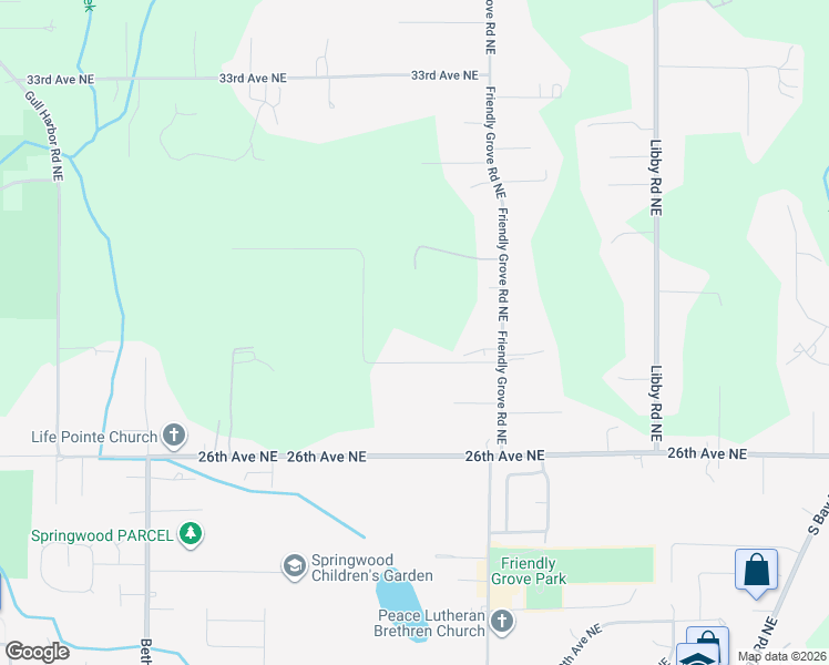 map of restaurants, bars, coffee shops, grocery stores, and more near 2725 Friendly Grove Road Northeast in Olympia