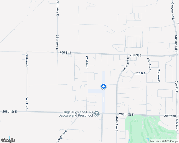 map of restaurants, bars, coffee shops, grocery stores, and more near 2914 201st Street Court East in Spanaway
