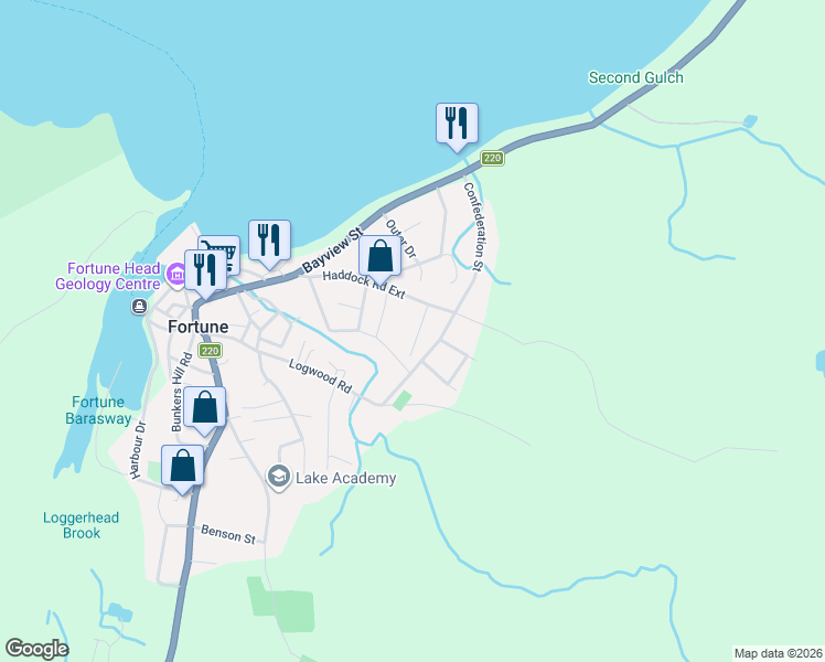 map of restaurants, bars, coffee shops, grocery stores, and more near 10 Farm Road in Fortune