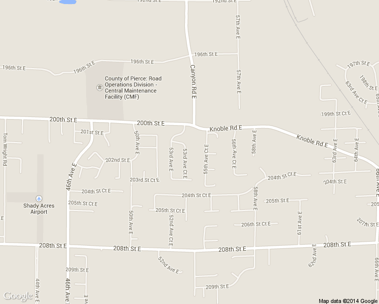 map of restaurants, bars, coffee shops, grocery stores, and more near 20117 53rd Avenue Court East in Spanaway