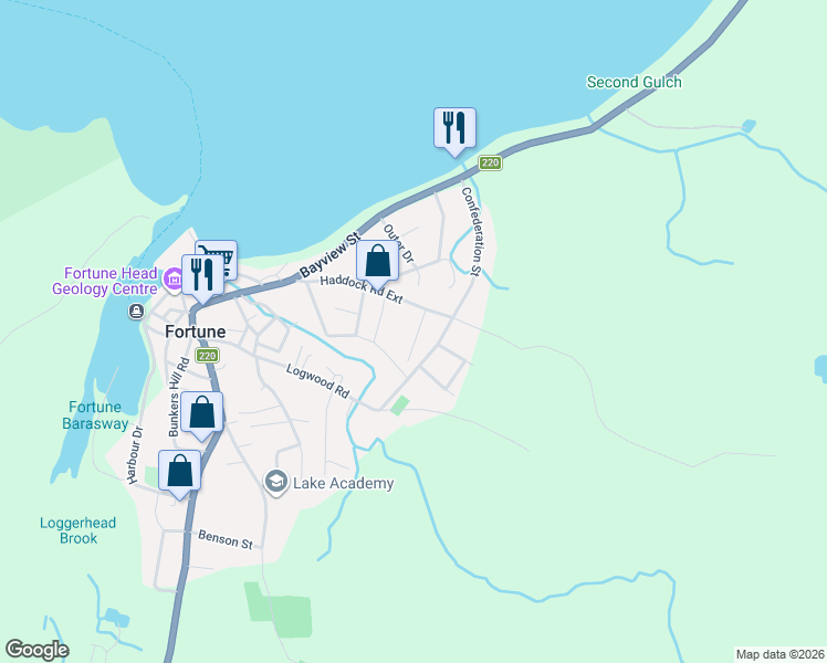 map of restaurants, bars, coffee shops, grocery stores, and more near 10 Farm Road in Fortune