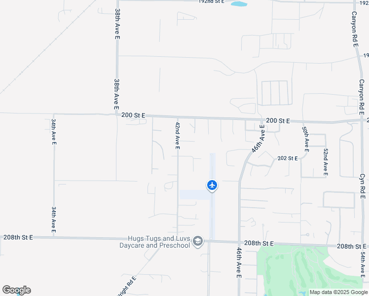 map of restaurants, bars, coffee shops, grocery stores, and more near 2914 201st Street Court East in Spanaway