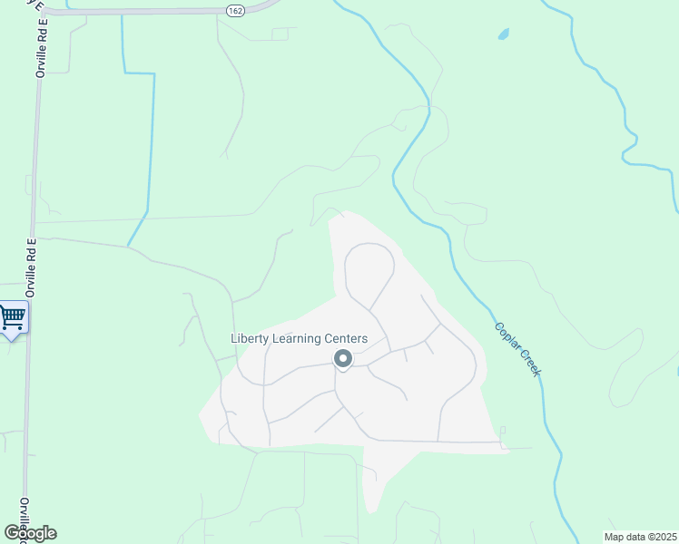 map of restaurants, bars, coffee shops, grocery stores, and more near 20104 194th Avenue East in Orting