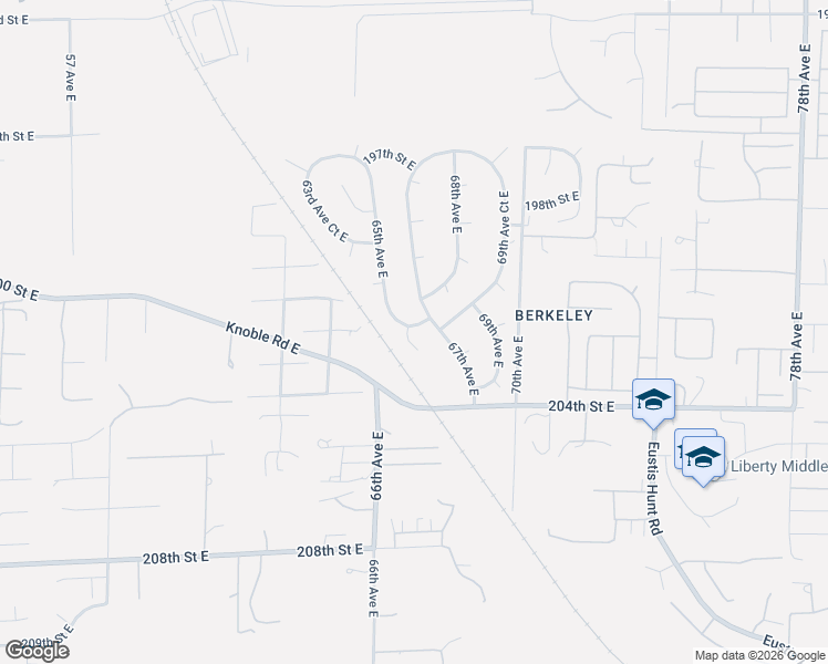 map of restaurants, bars, coffee shops, grocery stores, and more near 20204 66th Avenue Court East in Spanaway