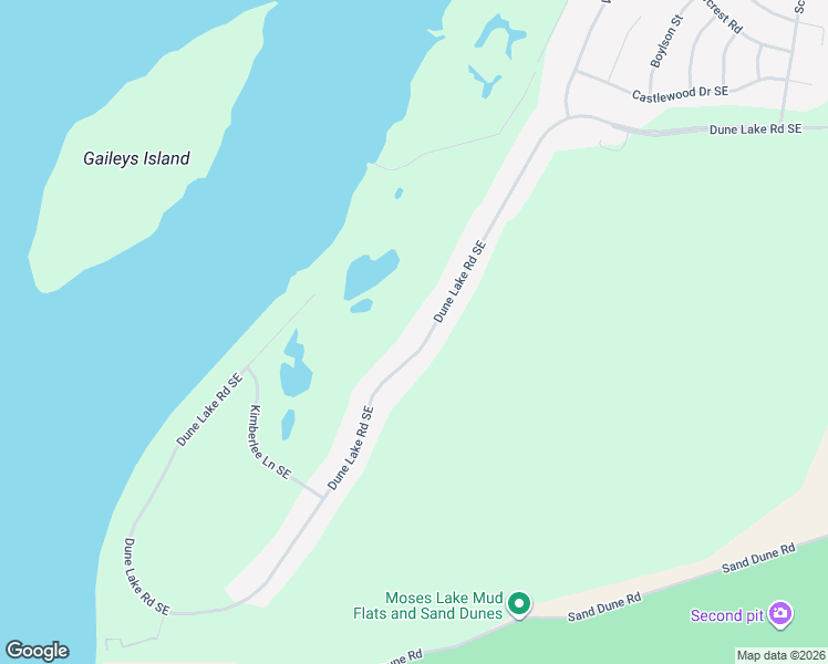 map of restaurants, bars, coffee shops, grocery stores, and more near 8499 Dune Lake Road Southeast in Moses Lake