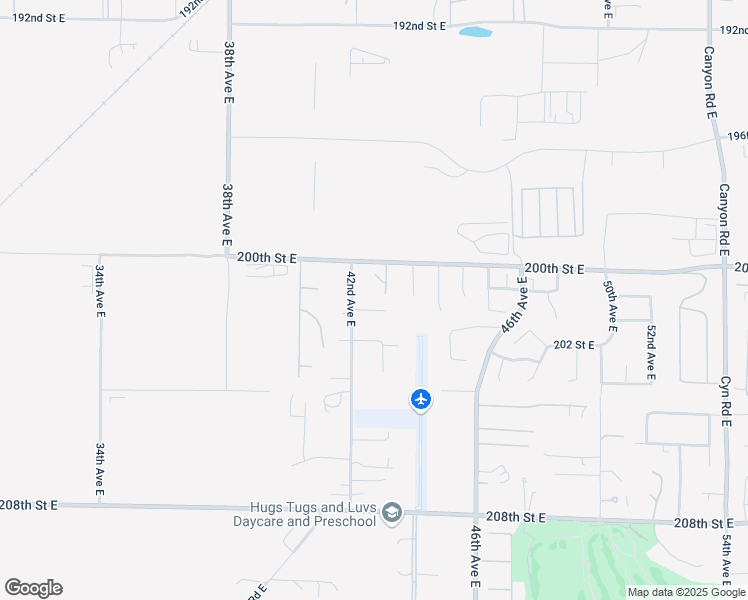 map of restaurants, bars, coffee shops, grocery stores, and more near 20023 42nd Avenue East in Spanaway