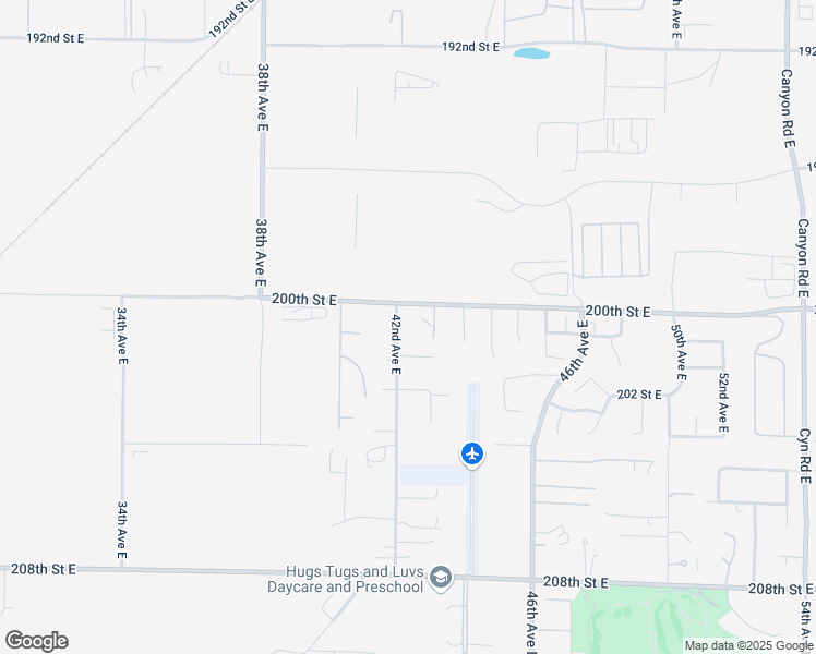 map of restaurants, bars, coffee shops, grocery stores, and more near 20023 42nd Avenue East in Spanaway