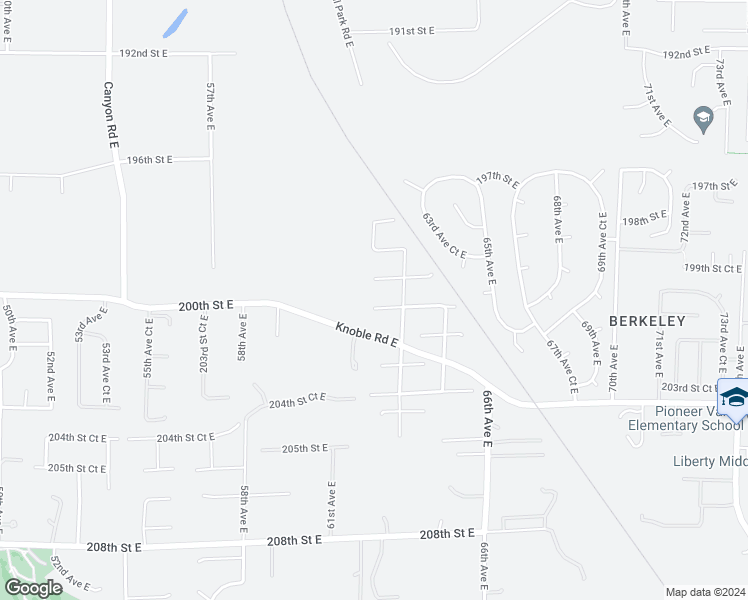 map of restaurants, bars, coffee shops, grocery stores, and more near 6201 200th Street Court East in Spanaway