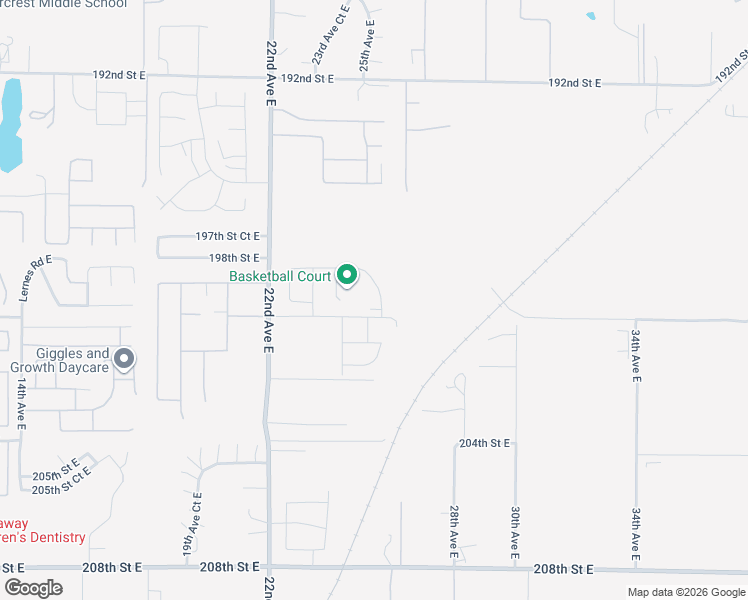 map of restaurants, bars, coffee shops, grocery stores, and more near 19927 25th Avenue East in Spanaway