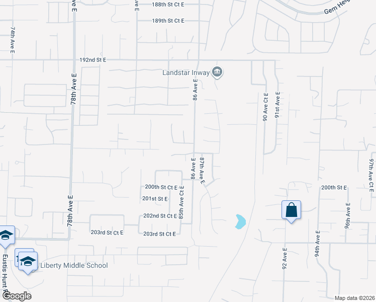 map of restaurants, bars, coffee shops, grocery stores, and more near 8520 198th Street East in Spanaway