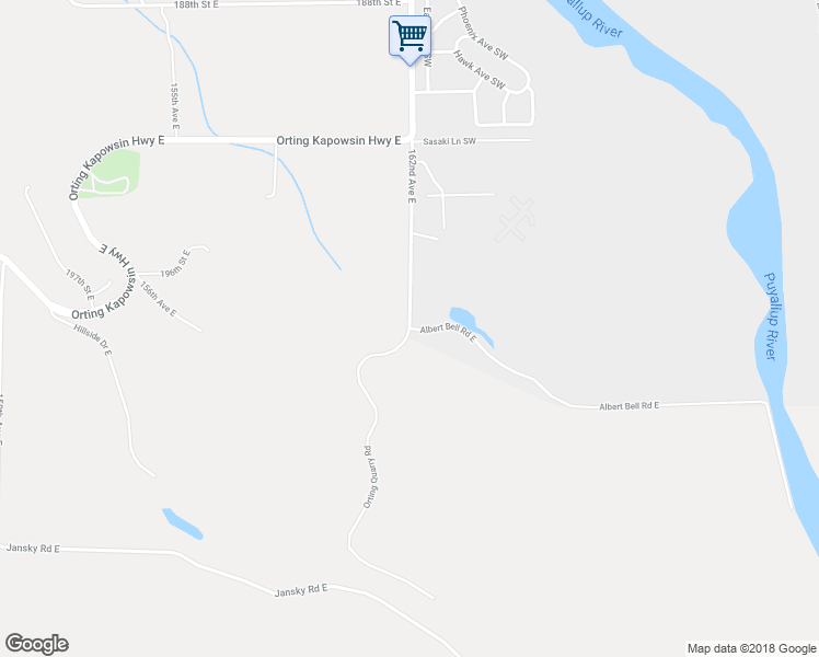 map of restaurants, bars, coffee shops, grocery stores, and more near 12814 Albert Bell Road East in Orting