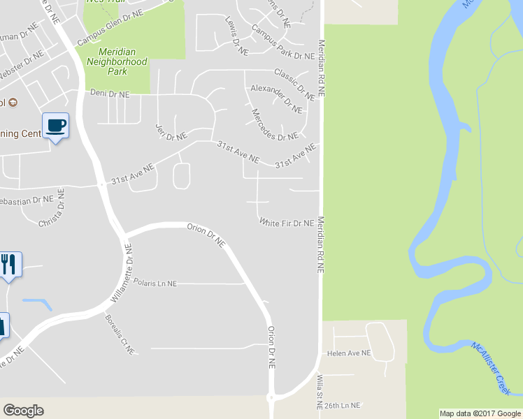map of restaurants, bars, coffee shops, grocery stores, and more near 9311 White Fir Drive Northeast in Lacey