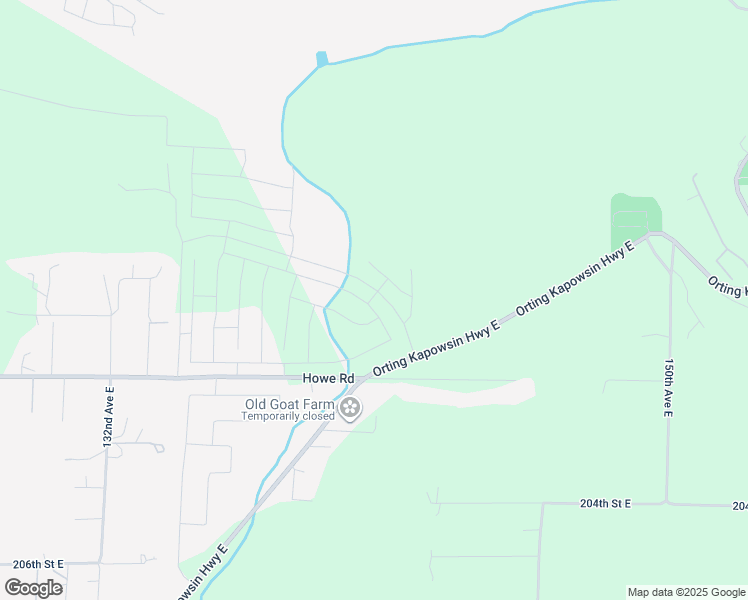 map of restaurants, bars, coffee shops, grocery stores, and more near 19703 140th Avenue Court East in Graham