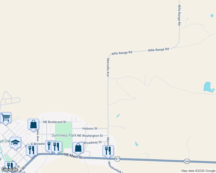 map of restaurants, bars, coffee shops, grocery stores, and more near 1377 Marcella Avenue in Lewistown