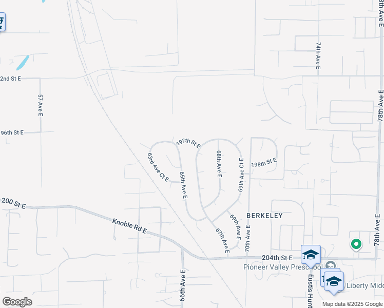 map of restaurants, bars, coffee shops, grocery stores, and more near 19708 67th Avenue East in Spanaway