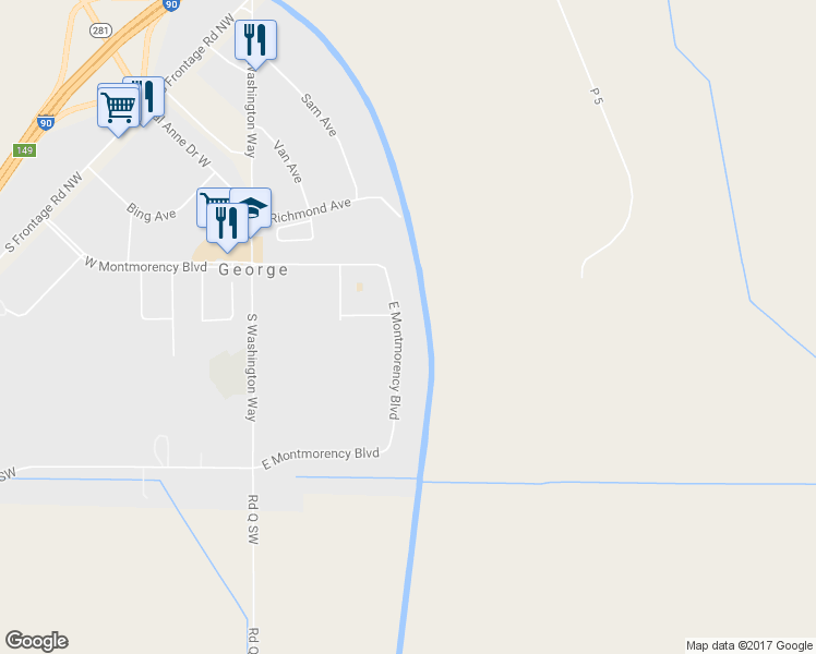 map of restaurants, bars, coffee shops, grocery stores, and more near 153 East Montmorency Boulevard in Quincy