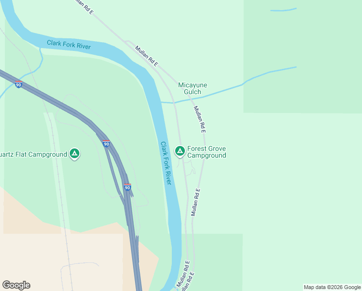 map of restaurants, bars, coffee shops, grocery stores, and more near 1105 Mullan Road East in Superior