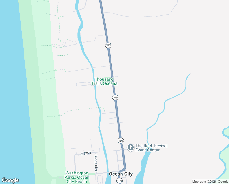 map of restaurants, bars, coffee shops, grocery stores, and more near 2721 Washington 109 in Ocean City