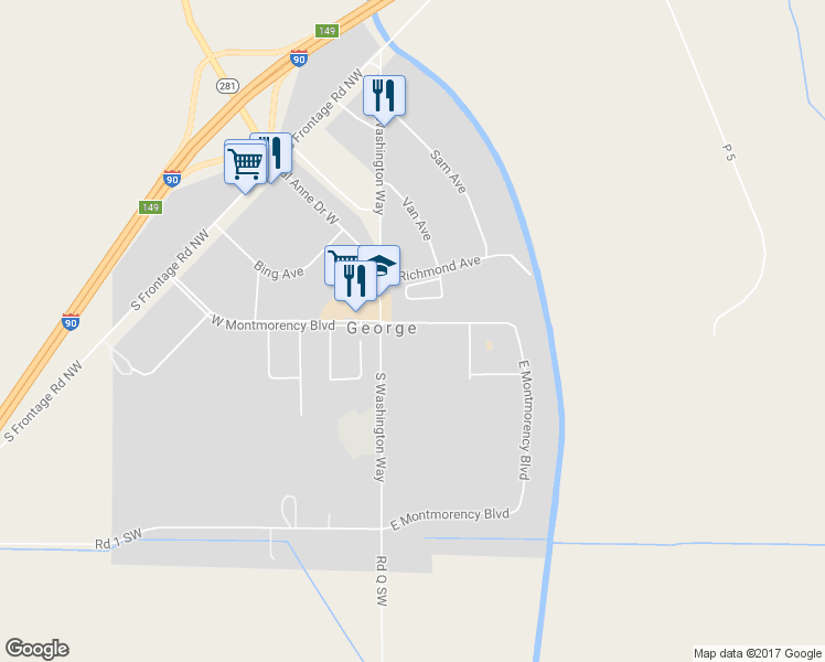 map of restaurants, bars, coffee shops, grocery stores, and more near 108 East Montmorency Boulevard in Quincy