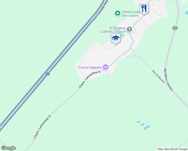 map of restaurants, bars, coffee shops, grocery stores, and more near 130 Chemin Lamartine Ouest in L'Islet