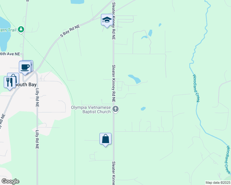 map of restaurants, bars, coffee shops, grocery stores, and more near 3330 Sleater Kinney Road Northeast in Olympia