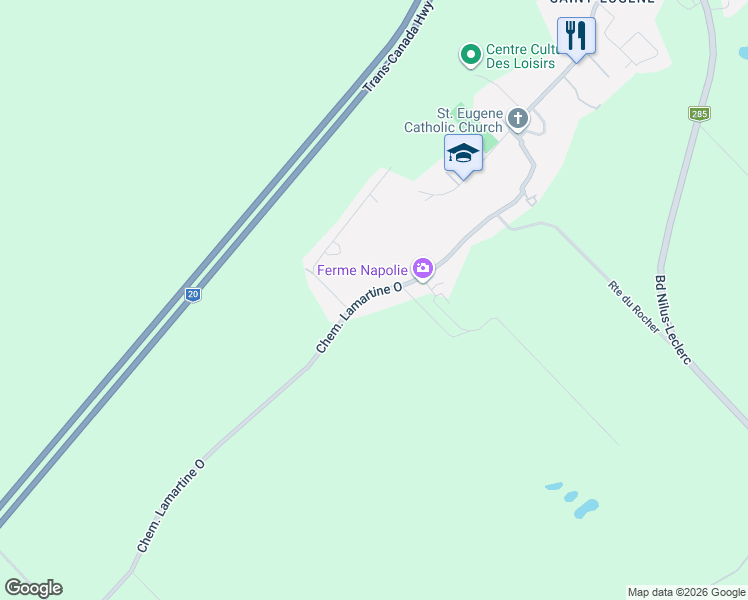 map of restaurants, bars, coffee shops, grocery stores, and more near 130 Chemin Lamartine Ouest in L'Islet