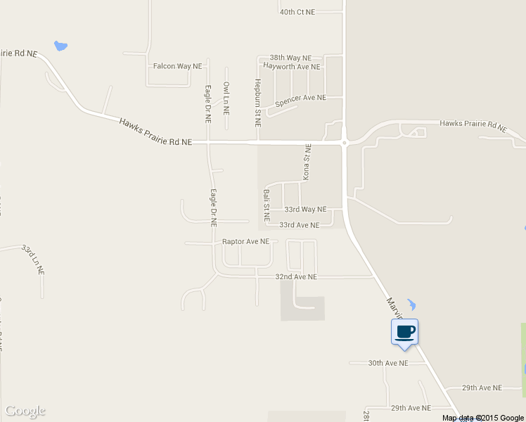 map of restaurants, bars, coffee shops, grocery stores, and more near 3339 Bali Street Northeast in Lacey