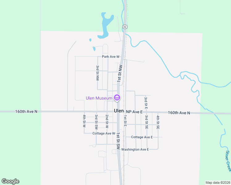 map of restaurants, bars, coffee shops, grocery stores, and more near 117 1st Street Northwest in Ulen