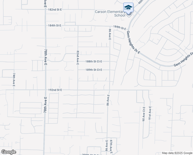 map of restaurants, bars, coffee shops, grocery stores, and more near 8409-8411 191st Street East in Puyallup
