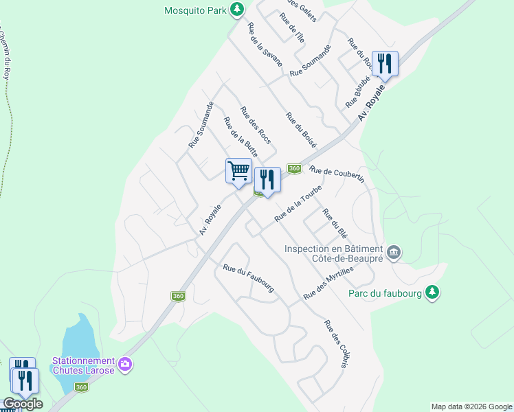 map of restaurants, bars, coffee shops, grocery stores, and more near 1902 Boulevard les Neiges in Saint-Ferréol-les-Neiges