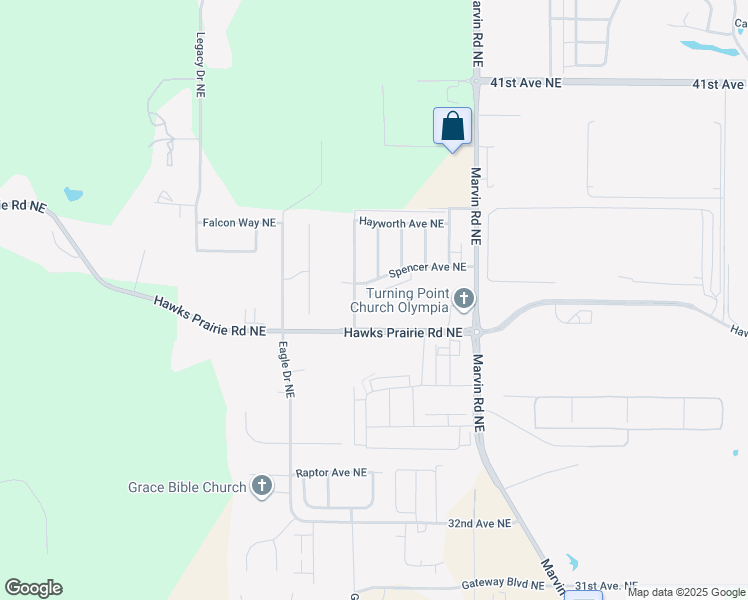 map of restaurants, bars, coffee shops, grocery stores, and more near 3508 Hepburn Street Northeast in Lacey