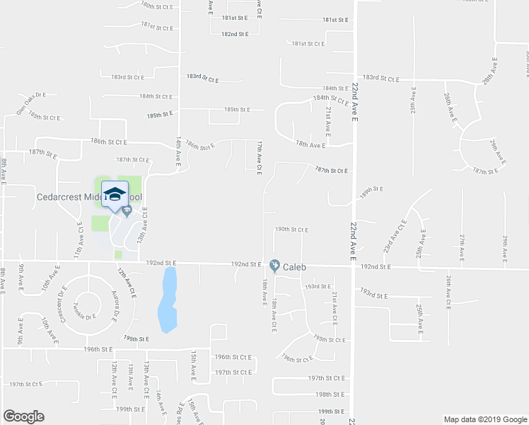 map of restaurants, bars, coffee shops, grocery stores, and more near 20113 18th Avenue East in Spanaway