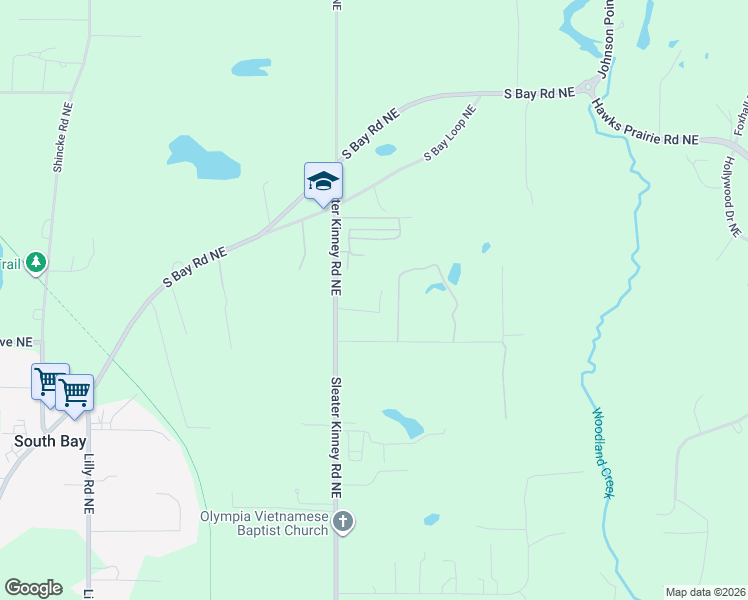map of restaurants, bars, coffee shops, grocery stores, and more near 3636 Sleater Kinney Road Northeast in Olympia