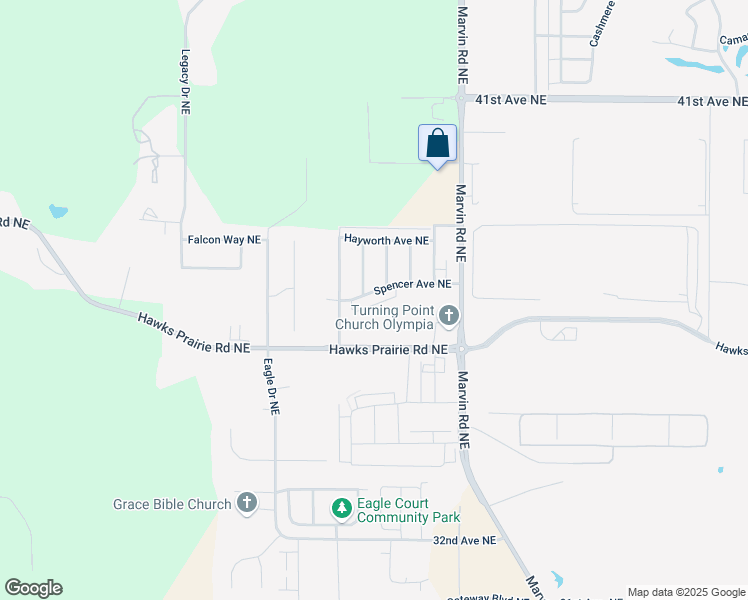 map of restaurants, bars, coffee shops, grocery stores, and more near 7123 Spencer Avenue Northeast in Lacey