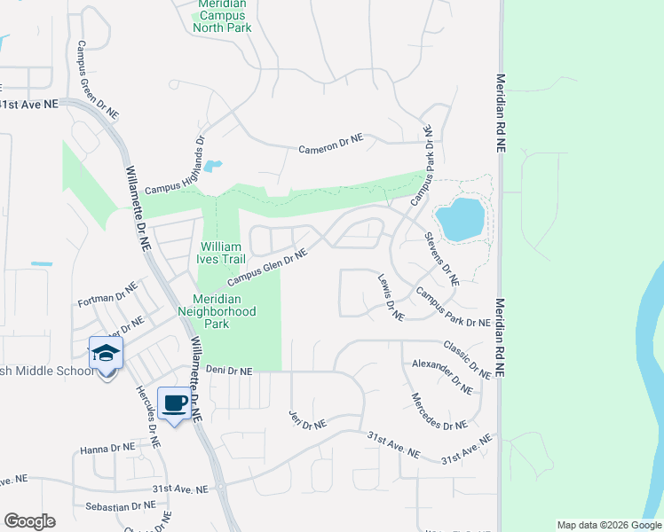 map of restaurants, bars, coffee shops, grocery stores, and more near 3535 Barklay Drive Northeast in Lacey