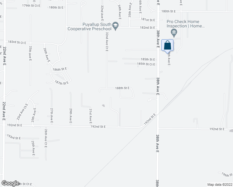 map of restaurants, bars, coffee shops, grocery stores, and more near 18825 34th Avenue East in Tacoma