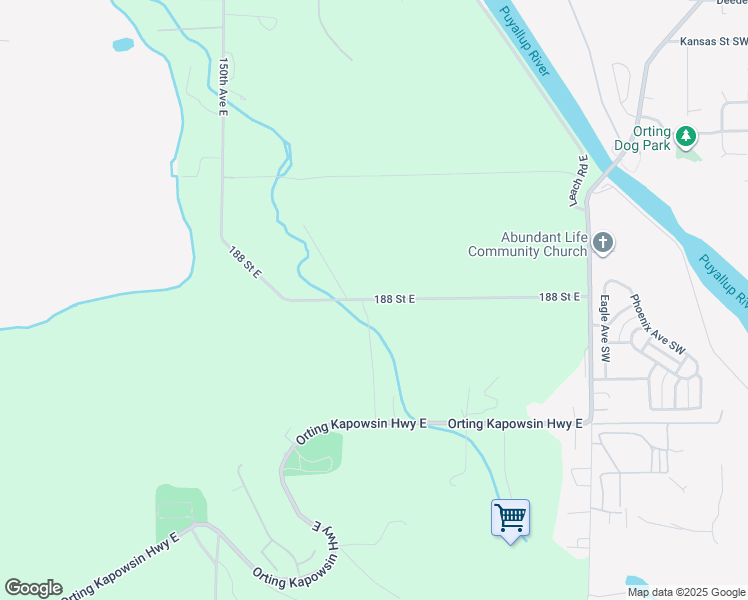 map of restaurants, bars, coffee shops, grocery stores, and more near 15516 188th Street East in Orting