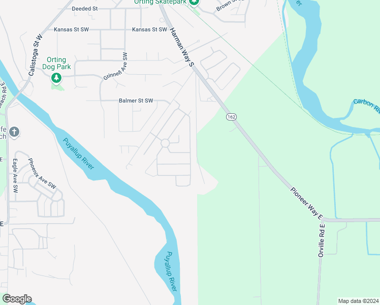 map of restaurants, bars, coffee shops, grocery stores, and more near 902 Maple Lane Southwest in Orting