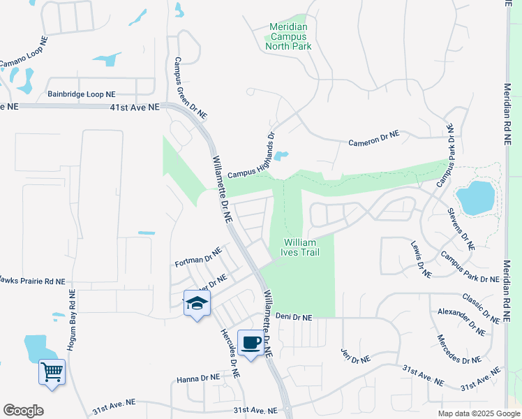 map of restaurants, bars, coffee shops, grocery stores, and more near 8724 Stockholm Lane Northeast in Lacey