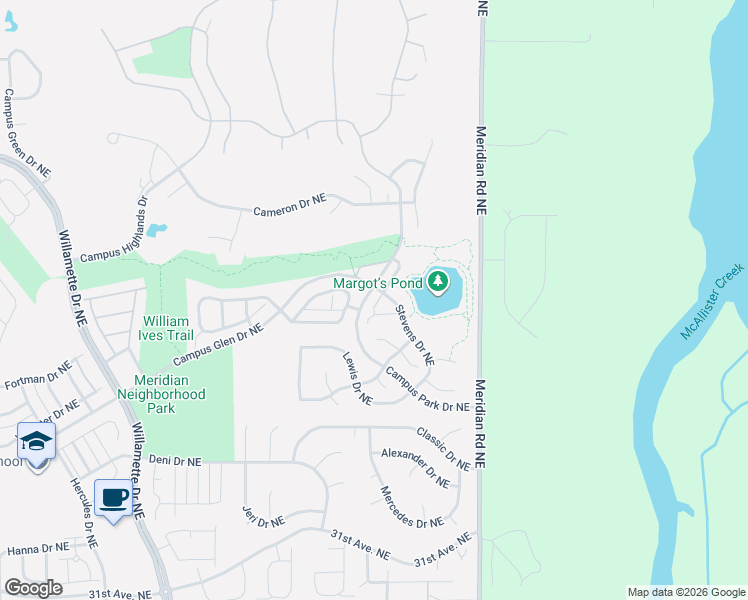 map of restaurants, bars, coffee shops, grocery stores, and more near 9312 Stevens Court Northeast in Lacey
