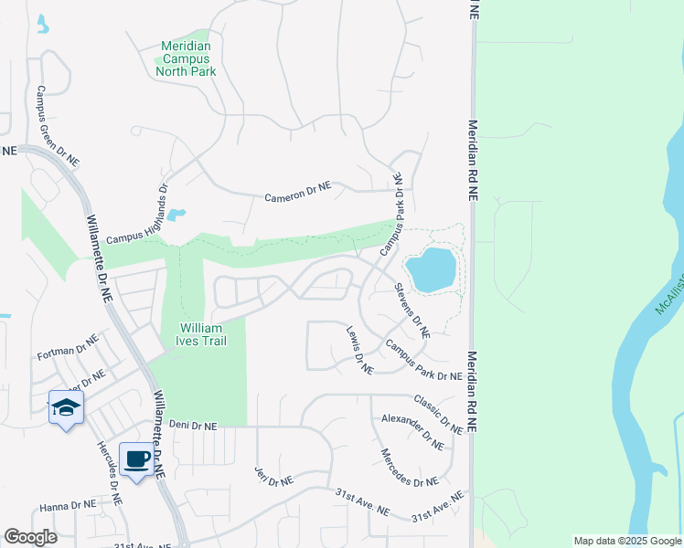 map of restaurants, bars, coffee shops, grocery stores, and more near 9147 Periwinkle Loop Northeast in Lacey