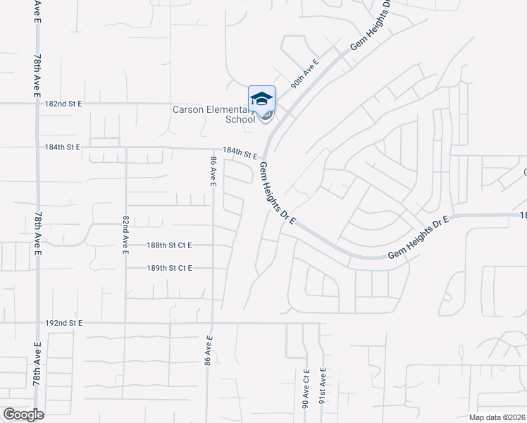 map of restaurants, bars, coffee shops, grocery stores, and more near 18711 88th Avenue East in Puyallup