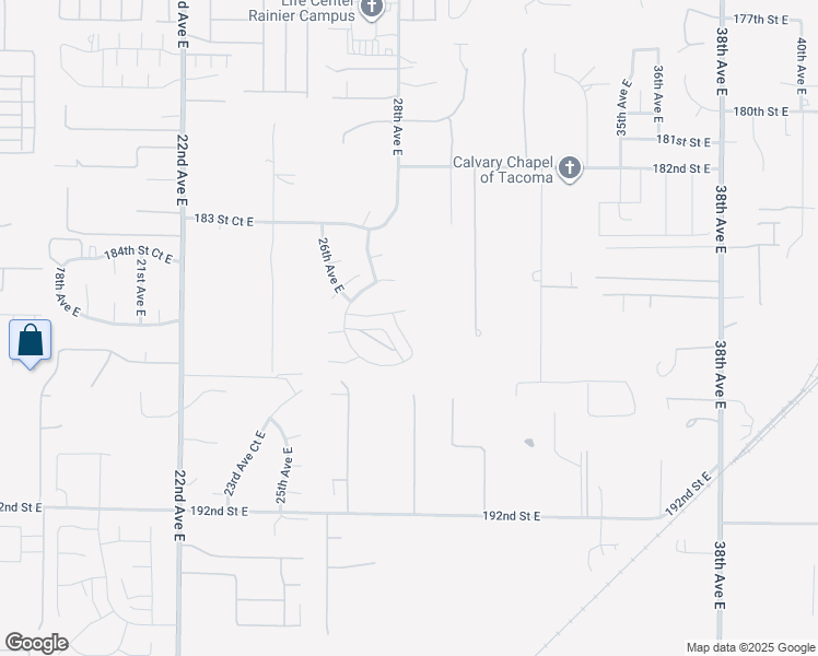 map of restaurants, bars, coffee shops, grocery stores, and more near 18617 29th Avenue East in Tacoma