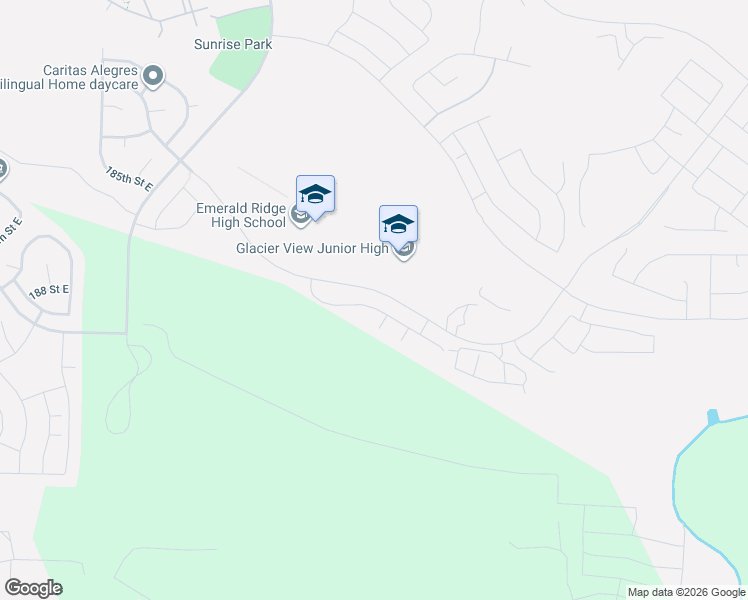 map of restaurants, bars, coffee shops, grocery stores, and more near 18512 128th Avenue East in Puyallup