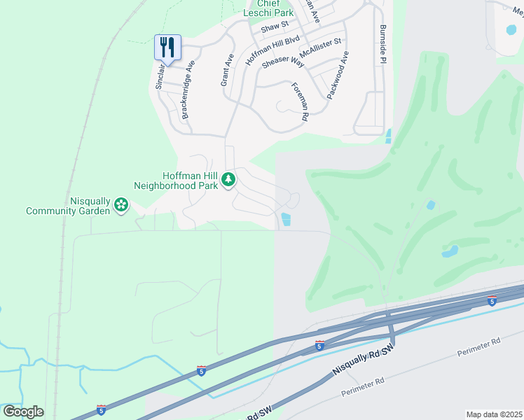 map of restaurants, bars, coffee shops, grocery stores, and more near 3581 Hoffman Hill Boulevard in DuPont