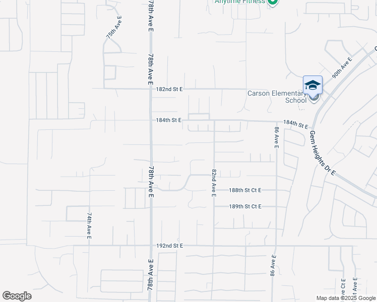 map of restaurants, bars, coffee shops, grocery stores, and more near 7922 185th Street Court East in Puyallup